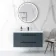 Elba Inky Blue Wall Hung Basin Drawer Vanity 1000mm - Black Accents