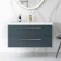 Elba Inky Blue Wall Hung Basin Drawer Vanity 1000mm - Brushed Brass Accents