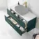 Elba Midnight Green Wall Hung Drawer Vanity 1000mm (Excludes Counter Top Basin) - Brushed Brass Accents
