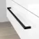 Elba Gloss White Wall Hung Drawer Vanity with Marble Top & Curved Counter Top Basin 1000mm - Black Accents
