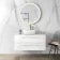 Elba Gloss White Wall Hung Drawer Vanity with Marble Top & Curved Counter Top Basin 1000mm - Brushed Brass Accents