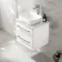 Omaha Gloss White Wall Hung Drawer Vanity with Marble Top & Curved Counter Top Basin 600mm