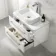 Omaha Gloss White Wall Hung Drawer Vanity with Marble Top & Marin Basin 800mm