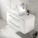 Omaha Gloss White Wall Hung Drawer Vanity with Marble Top & Curved Counter Top Basin 1000mm