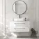 Omaha Gloss White Wall Hung Drawer Vanity with Marble Top & Curved Counter Top Basin 1000mm