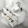 Omaha Gloss White Wall Hung Drawer Vanity with Marble Top & Curved Counter Top Basin 1000mm