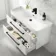 Omaha Gloss White Wall Hung Basin Drawer Vanity 1000mm - Black Accents