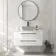 Omaha Gloss White Wall Hung Drawer Vanity with Marble Top 1000mm (Excludes Counter Top Basin) - Black Accents