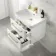 Omaha Gloss White Wall Hung Basin Drawer Vanity 600mm - Brushed Brass Accents