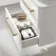 Omaha Gloss White Wall Hung Drawer Vanity with Marble Top 600mm (Excludes Counter Top Basin) - Brushed Brass Accents
