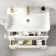 Omaha Gloss White Wall Hung Basin Drawer Vanity 800mm - Brushed Brass Accents
