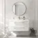 Omaha Gloss White Wall Hung Basin Drawer Vanity 1000mm - Brushed Brass Accents
