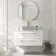 Omaha Gloss White Wall Hung Drawer Vanity with Marble Top 1000mm (Excludes Counter Top Basin) - Brushed Brass Accents