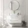 Omaha Gloss White Wall Hung Drawer Vanity with Marble Top & Marin Basin 1000mm - Brushed Brass Accents