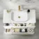 Omaha Gloss White Wall Hung Drawer Vanity with Marble Top & Marin Basin 1000mm - Brushed Brass Accents