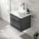 Omaha Slate Grey Wall Hung Drawer Vanity with Marble Top & Marin Basin 600mm