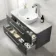 Omaha Slate Grey Wall Hung Drawer Vanity with Marble Top & Curved Counter Top Basin 1000mm