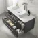 Omaha Slate Grey Wall Hung Drawer Vanity with Marble Top & Marin Basin 1000mm