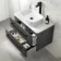 Omaha Slate Grey Wall Hung Drawer Vanity with Marble Top & Marin Basin 800mm - Black Accents