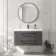 Omaha Slate Grey Wall Hung Basin Drawer Vanity 1000mm - Black Accents