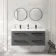 Omaha Slate Grey Wall Hung Double Basin Drawer Vanity 1200mm - Black Accents