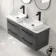 Omaha Slate Grey Wall Hung Drawer Vanity with Marble Top & Marin Basin 1200mm - Black Accents