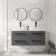 Omaha Slate Grey Wall Hung Drawer Vanity with Marble Top & Marin Basin 1200mm - Black Accents