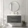 Omaha Slate Grey Wall Hung Basin Drawer Vanity 1000mm - Brushed Brass Accents