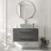 Omaha Slate Grey Wall Hung Drawer Vanity with Marble Top 1000mm (Excludes Counter Top Basin) - Brushed Brass Accents