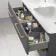 Omaha Slate Grey Wall Hung Double Basin Drawer Vanity 1200mm - Brushed Brass Accents