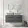 Omaha Slate Grey Wall Hung Drawer Vanity with Marble Top 1200mm (Excludes Counter Top Basin) - Brushed Brass Accents