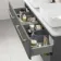 Omaha Slate Grey Wall Hung Drawer Vanity with Marble Top & Curved Counter Top Basin 1200mm - Brushed Brass Accents