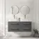 Omaha Slate Grey Wall Hung Drawer Vanity with Marble Top & Marin Basin 1200mm - Brushed Brass Accents