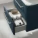 Omaha Navy Blue Wall Hung Drawer Vanity with Marble Top & Marin Basin 600mm