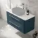 Omaha Navy Blue Wall Hung Drawer Vanity with Marble Top 1000mm - Excludes Counter Top Basin