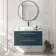 Omaha Navy Blue Wall Hung Drawer Vanity with Marble Top & Curved Counter Top Basin 1000mm