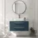 Omaha Navy Blue Wall Hung Drawer Vanity with Marble Top & Marin Basin 1000mm