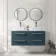 Omaha Navy Blue Wall Hung Drawer Vanity with Marble Top & Marin Basin 1200mm