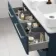 Omaha Navy Blue Wall Hung Drawer Vanity with Marble Top & Marin Basin 1200mm