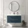 Omaha Navy Blue Wall Hung Basin Drawer Vanity 1000mm - Black Accents