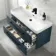 Omaha Navy Blue Wall Hung Basin Drawer Vanity 1000mm - Black Accents