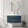 Omaha Navy Blue Wall Hung Basin Drawer Vanity 1000mm - Brushed Brass Accents