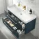 Omaha Navy Blue Wall Hung Basin Drawer Vanity 1000mm - Brushed Brass Accents