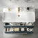 Omaha Navy Blue Wall Hung Basin Drawer Vanity 1000mm - Brushed Brass Accents