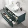Omaha Mystic Green Wall Hung Drawer Vanity with Marble Top & Curved Counter Top Basin 1000mm