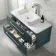 Omaha Mystic Green Wall Hung Drawer Vanity with Marble Top & Marin Basin 1000mm