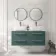 Omaha Mystic Green Wall Hung Drawer Vanity with Marble Top & Curved Counter Top Basin 1200mm