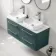 Omaha Mystic Green Wall Hung Drawer Vanity with Marble Top & Marin Basin 1200mm