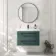 Omaha Mystic Green Wall Hung Basin Drawer Vanity 800mm - Black Accents
