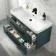 Omaha Mystic Green Wall Hung Basin Drawer Vanity 1000mm - Black Accents